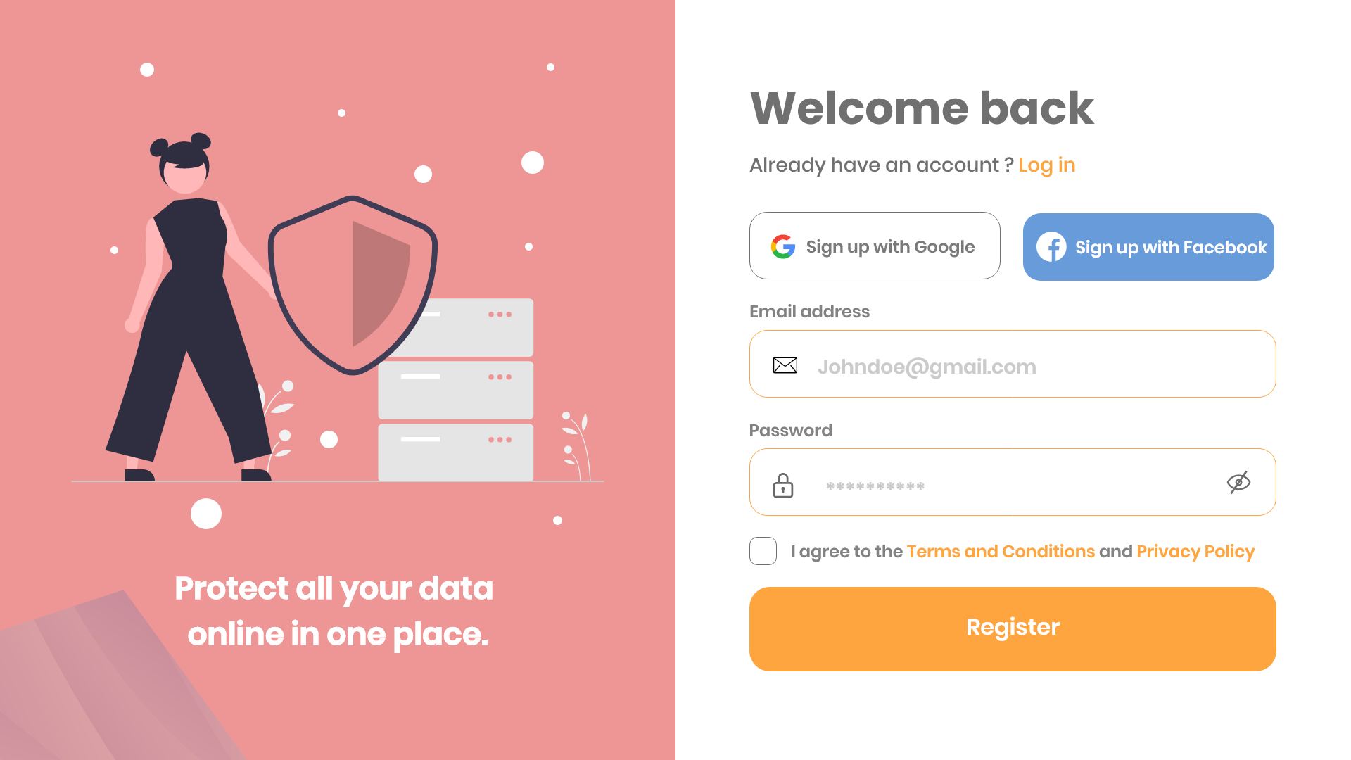 Sign-up interface design by Purple Patch